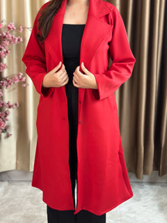 Rust Longline Coat Red