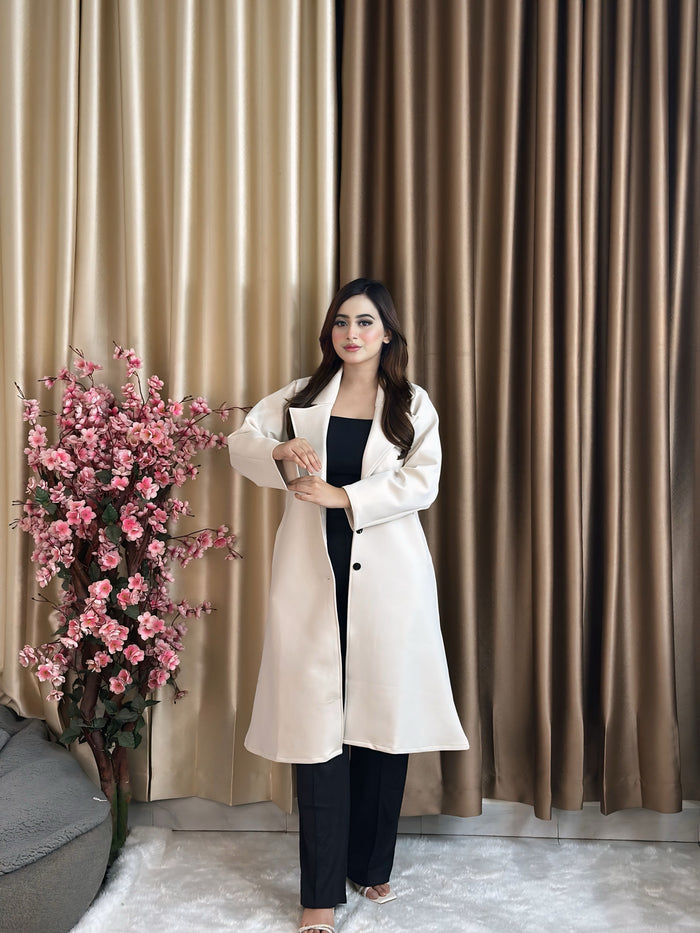 Rust Longline Coat White