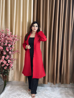 Rust Longline Coat Red