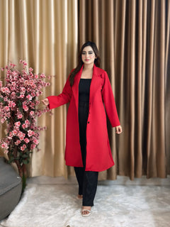 Rust Longline Coat Red