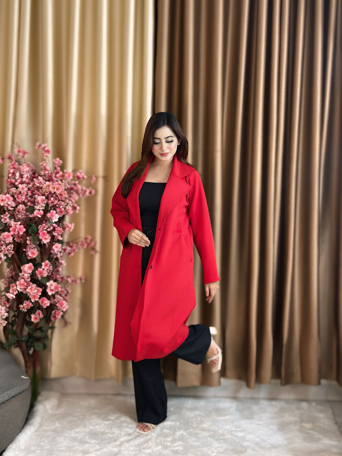 Rust Longline Coat Red