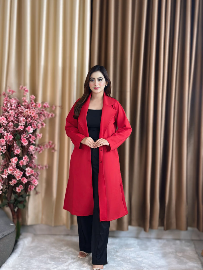 Rust Longline Coat Red