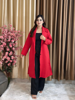 Rust Longline Coat Red