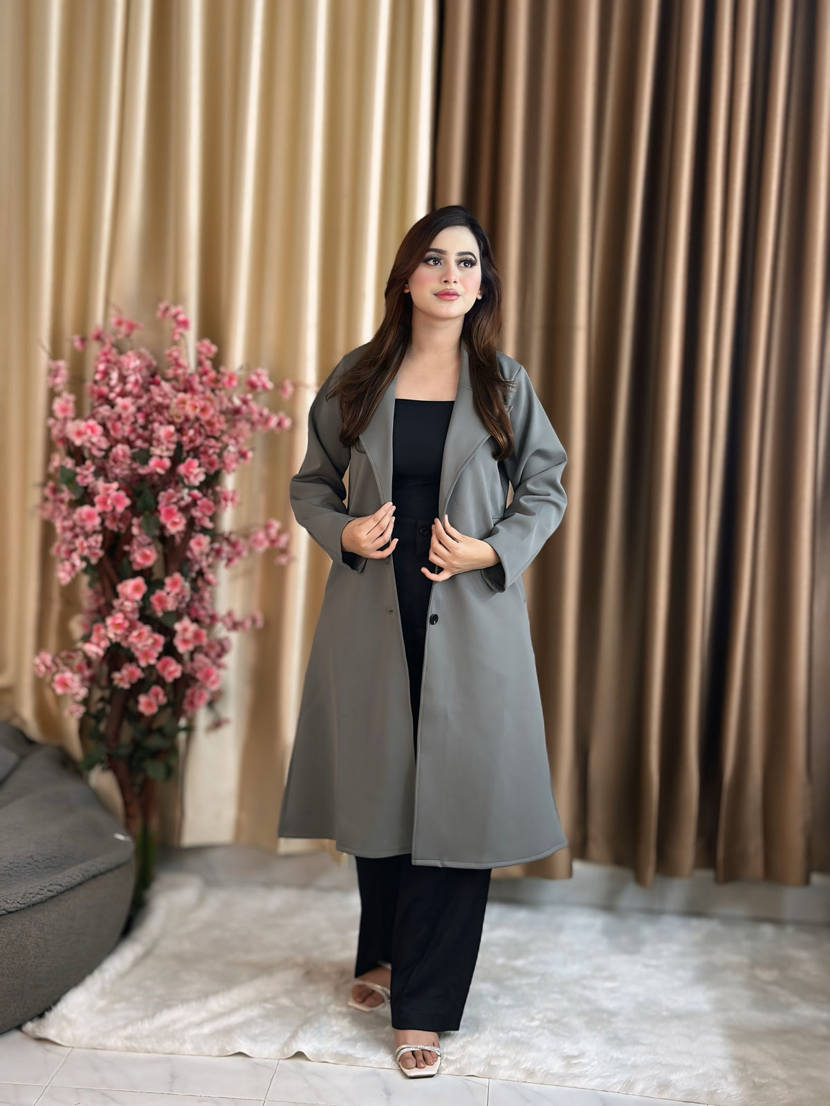 Rust Longline Coat Black