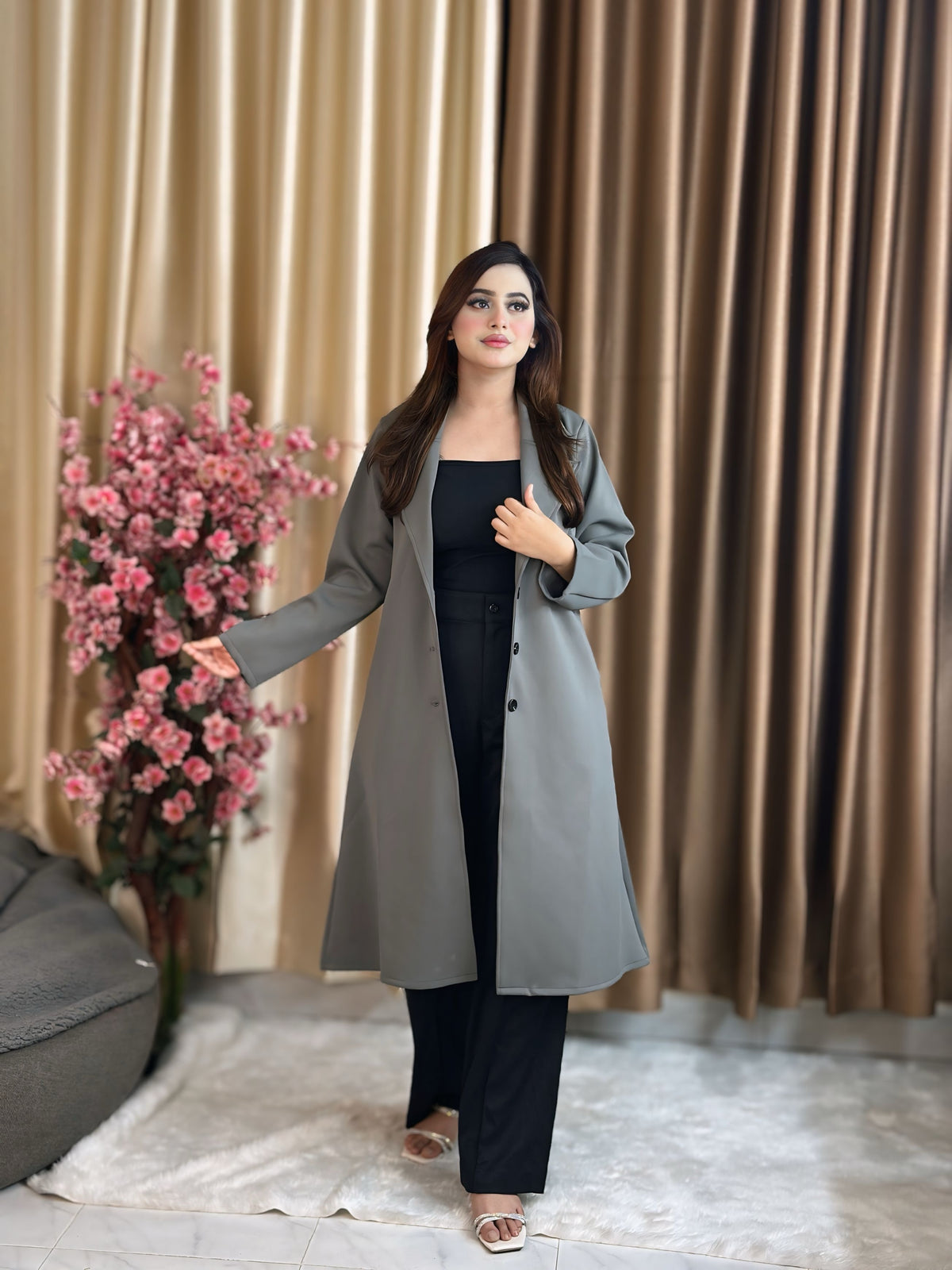 Rust Longline Coat Black