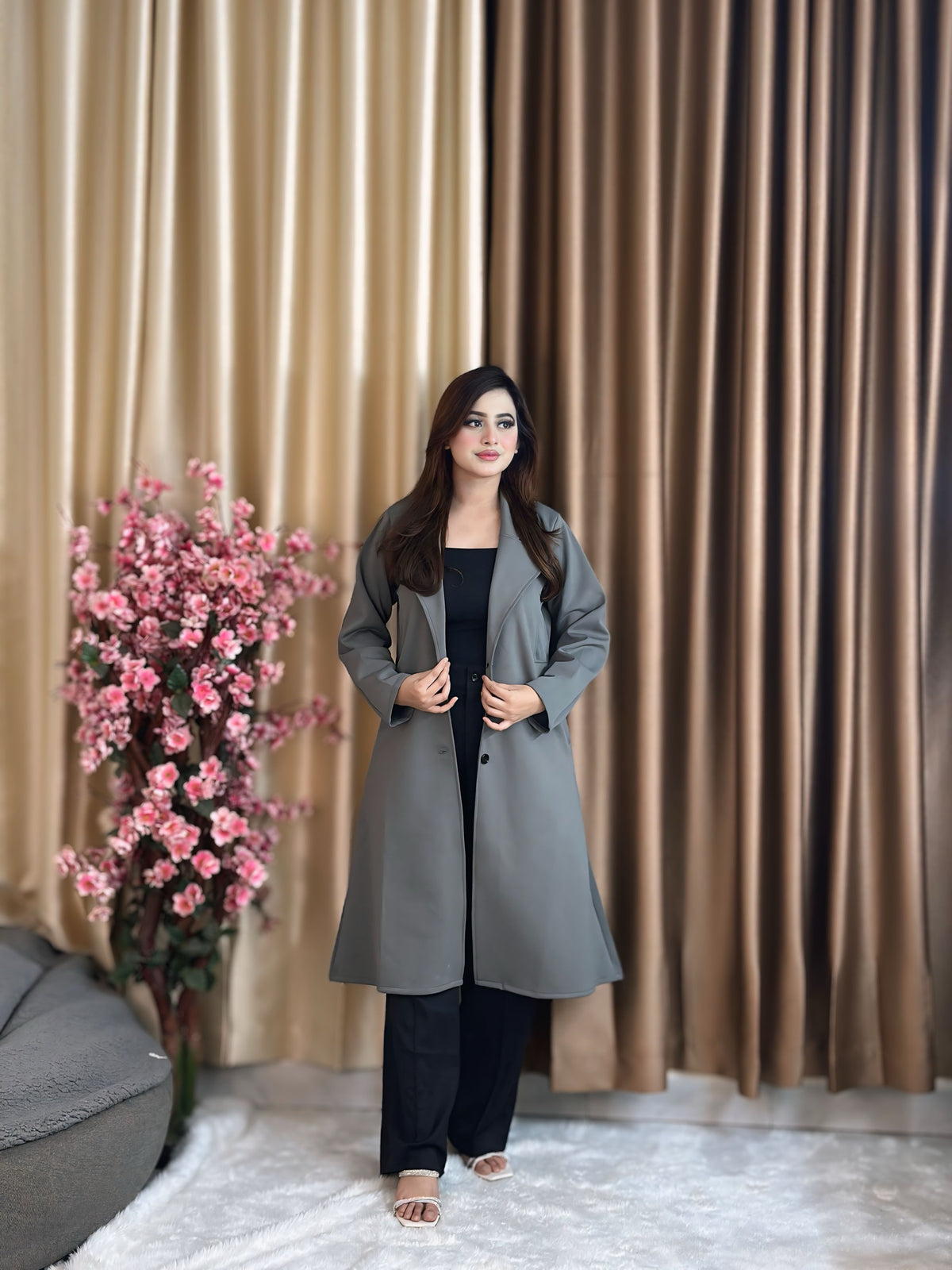 Rust Longline Coat Black