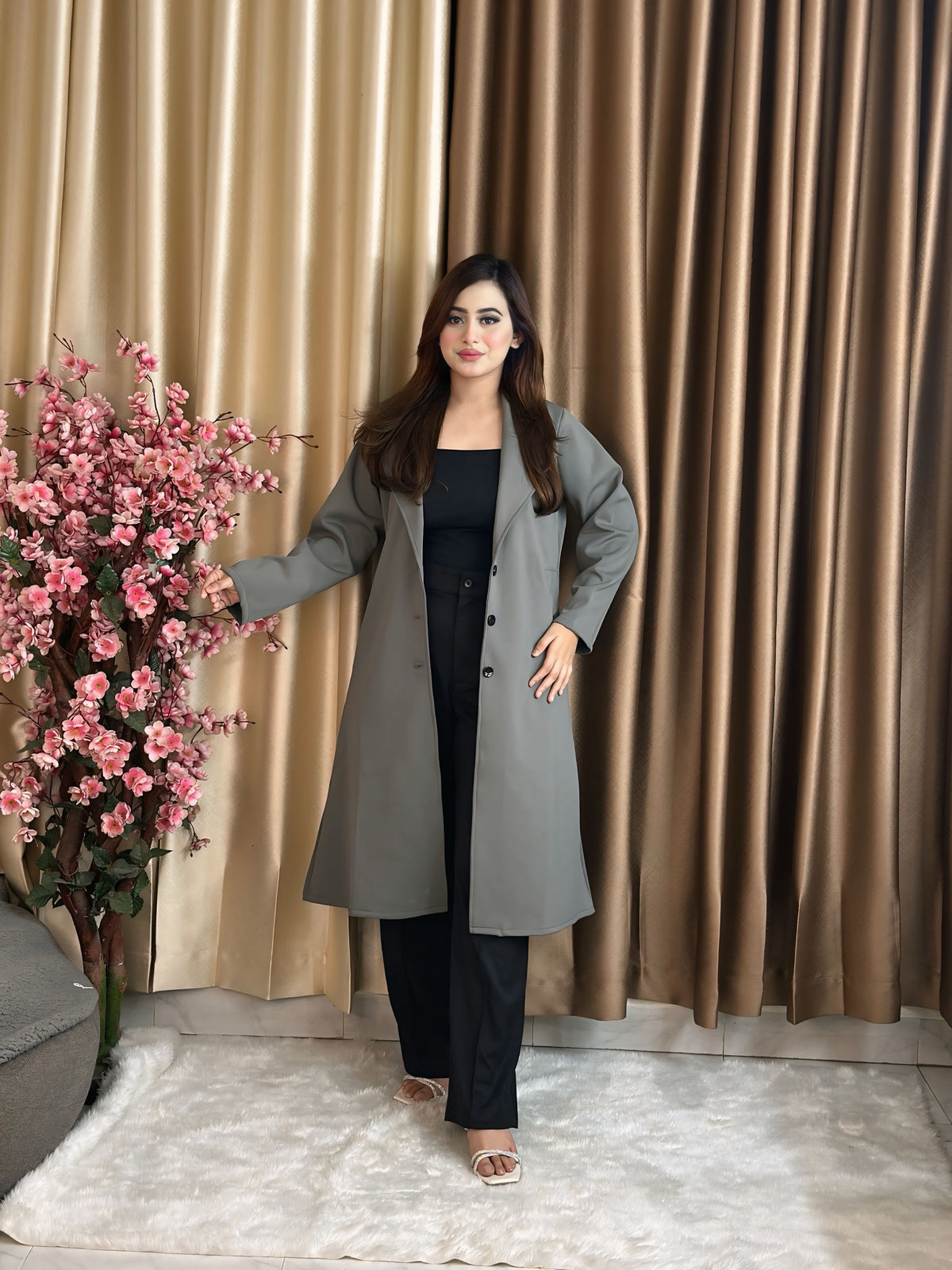 Rust Longline Coat Black