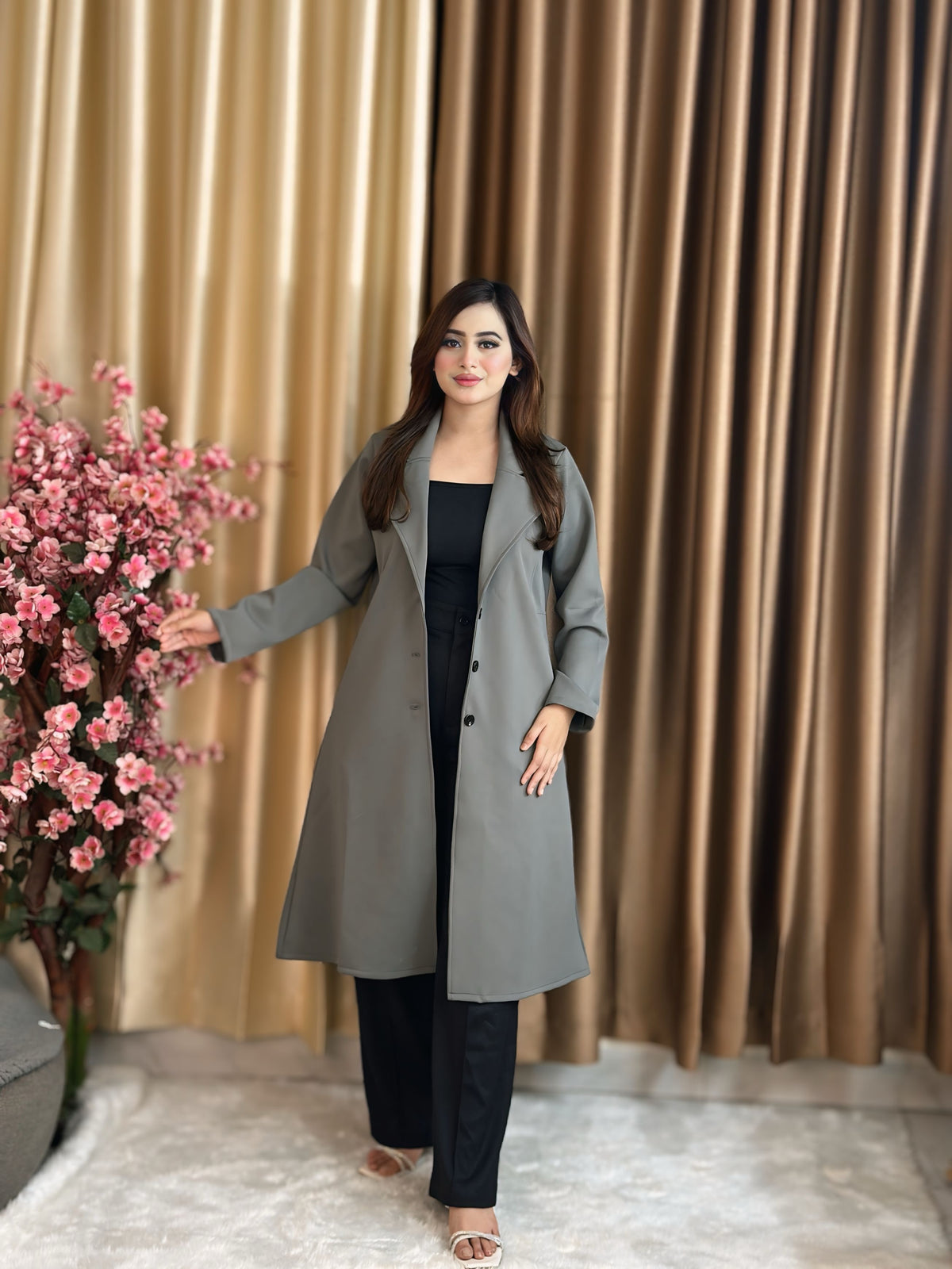 Rust Longline Coat Black