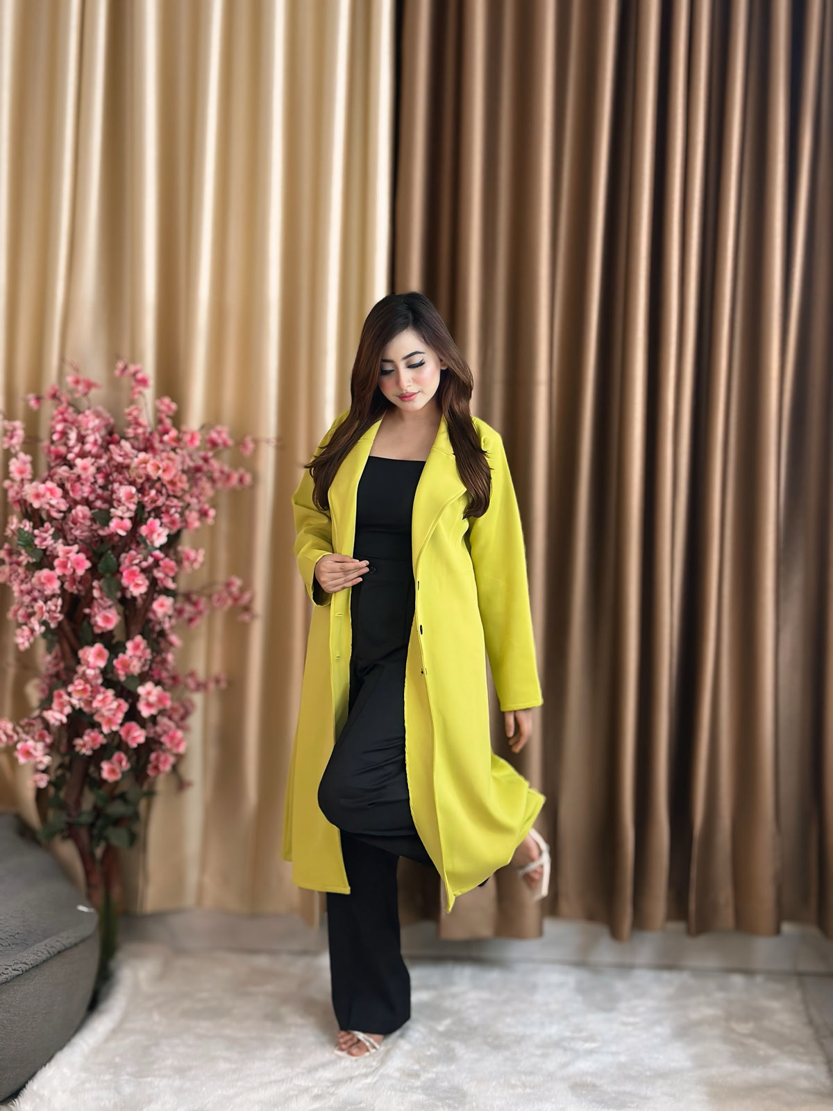 Rust Longline Coat Yellow